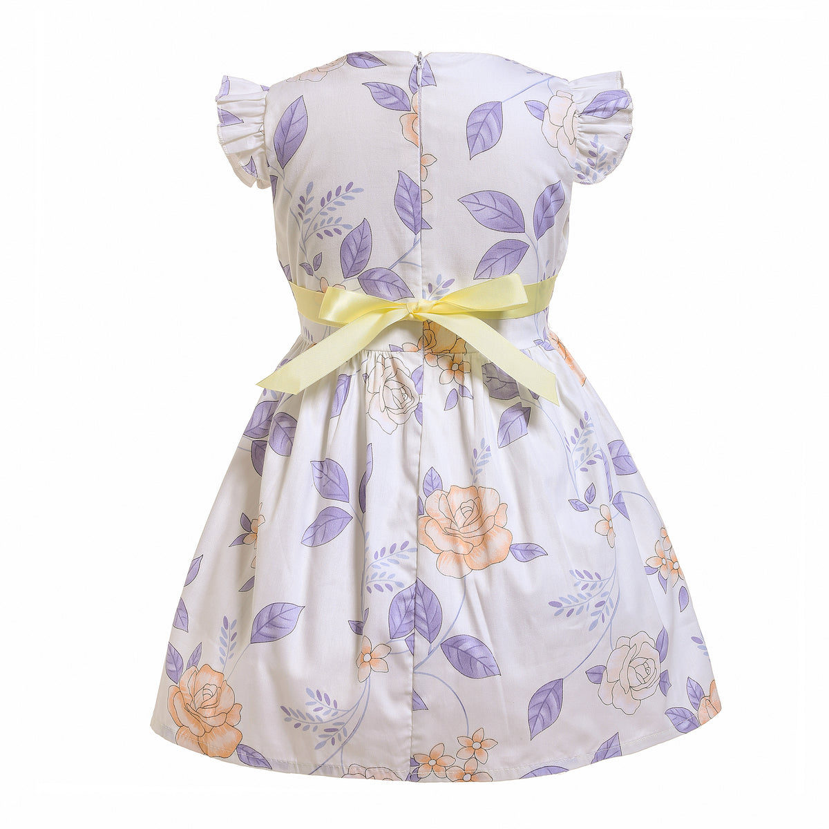 Girls Lilac Rose Print Dress