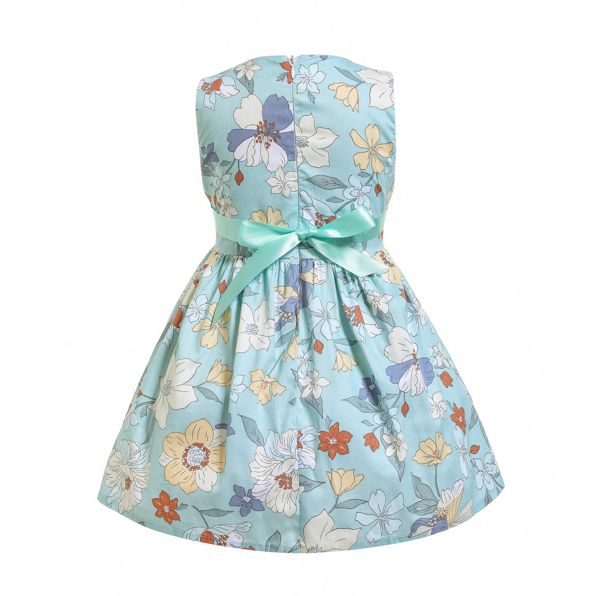 Baby Girls Green Floral Cotton Dress