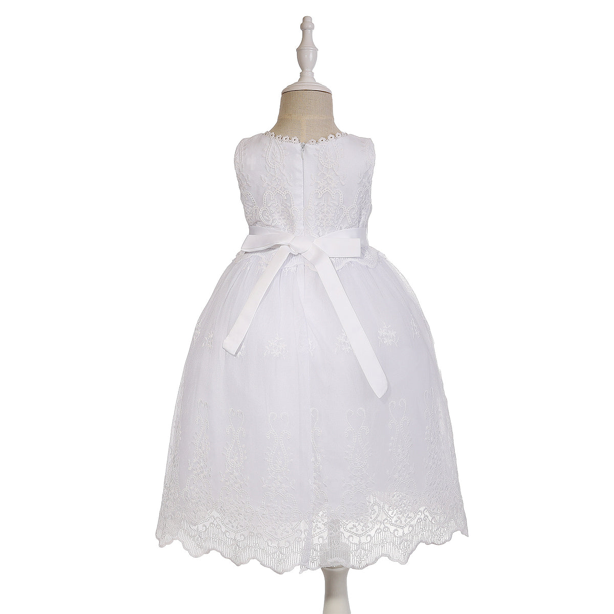 Floral Lace Christening Gown with Bonnet