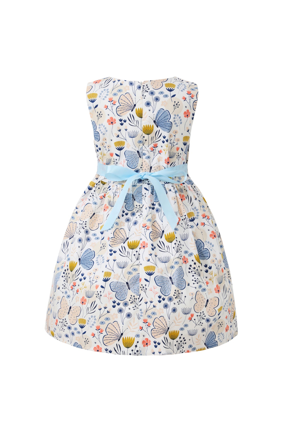 Girls Butterfly Print A-Line Dress