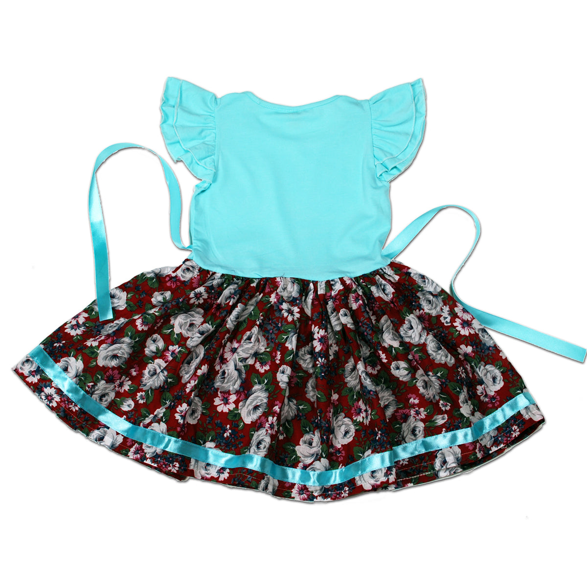 Girls Cotton Bodice Floral Skirt Dress