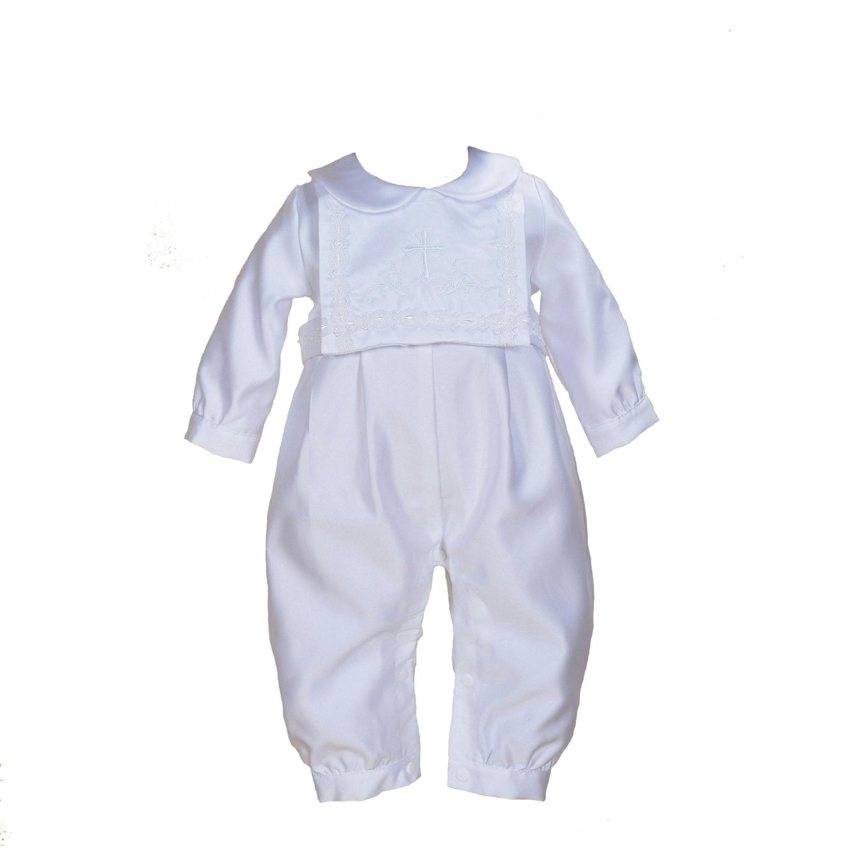 Christening Romper Set with Hat and Bib