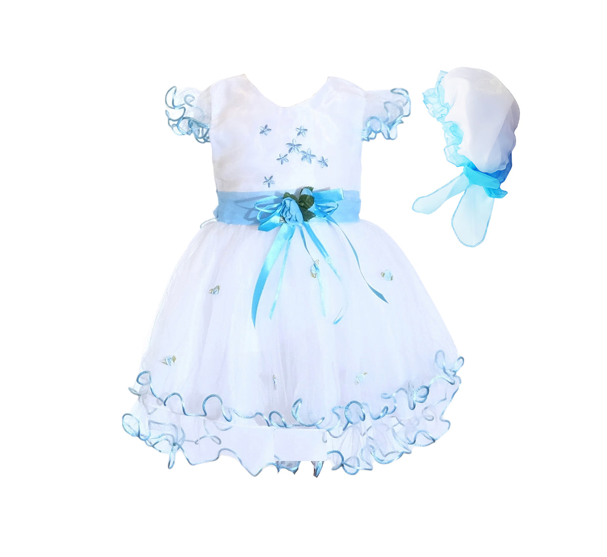 Christening Party Dress with Bonnet