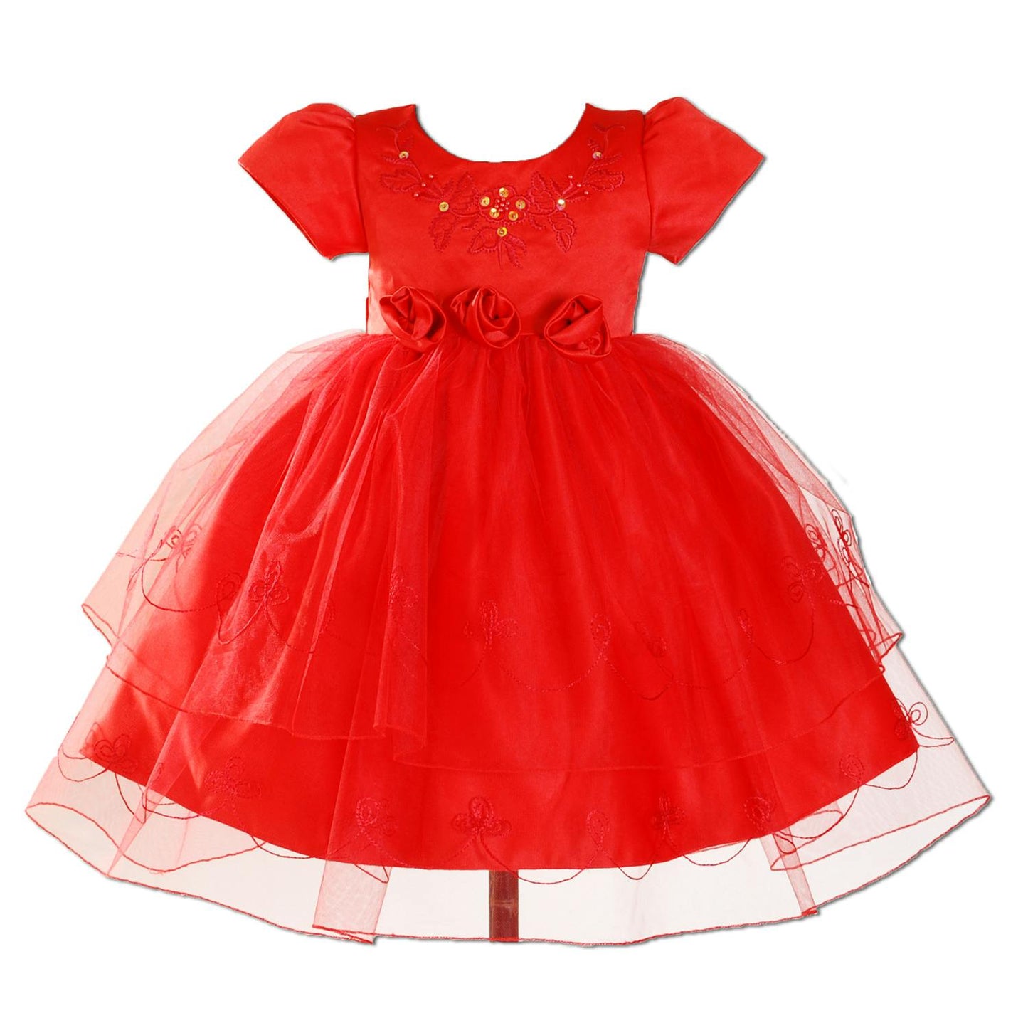 Floral Party Christening Dress - Pink