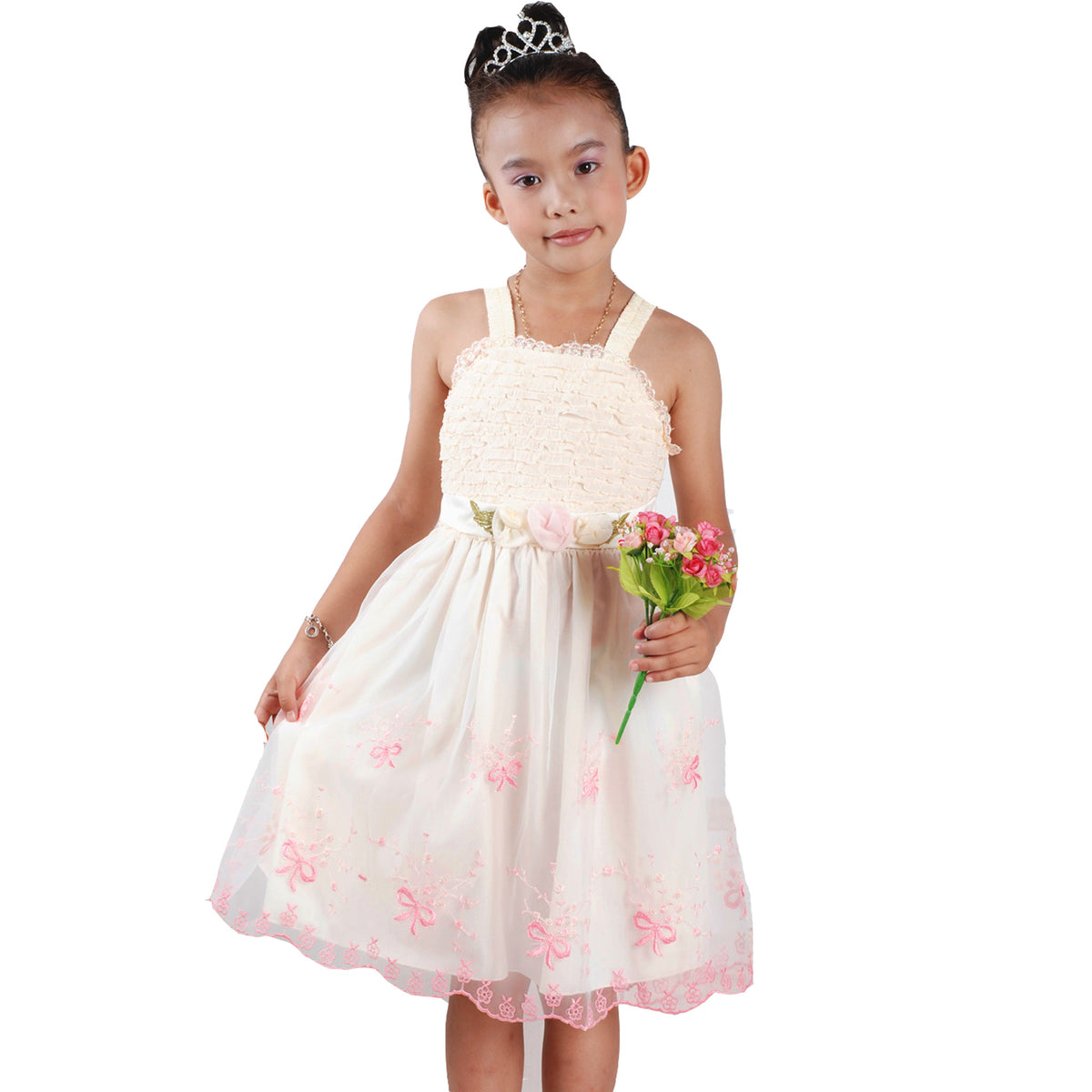 Embroidered Floral Party Dress