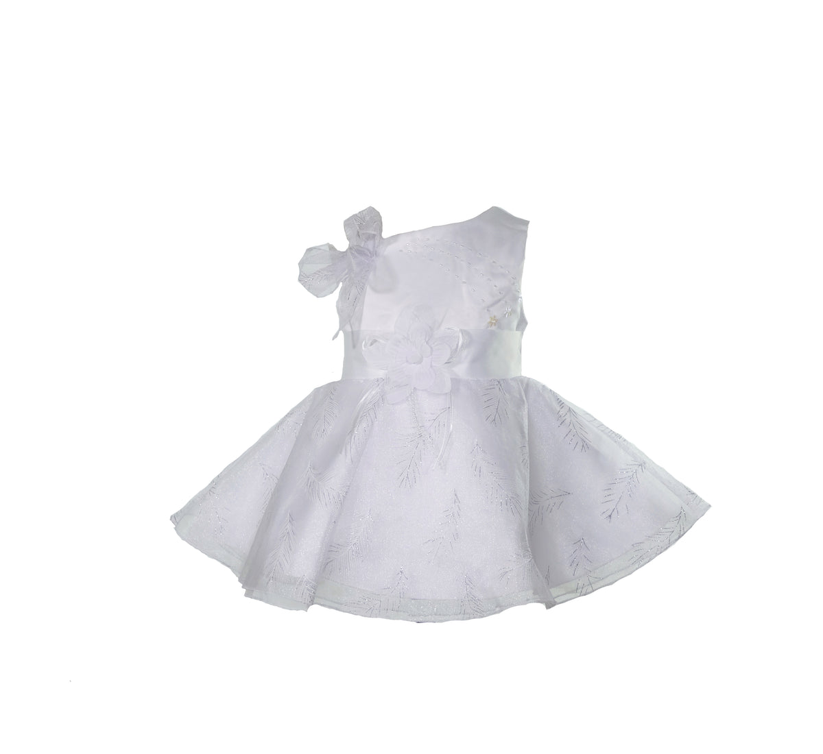 Baby Girls Beaded Organza Party Dress with Bow