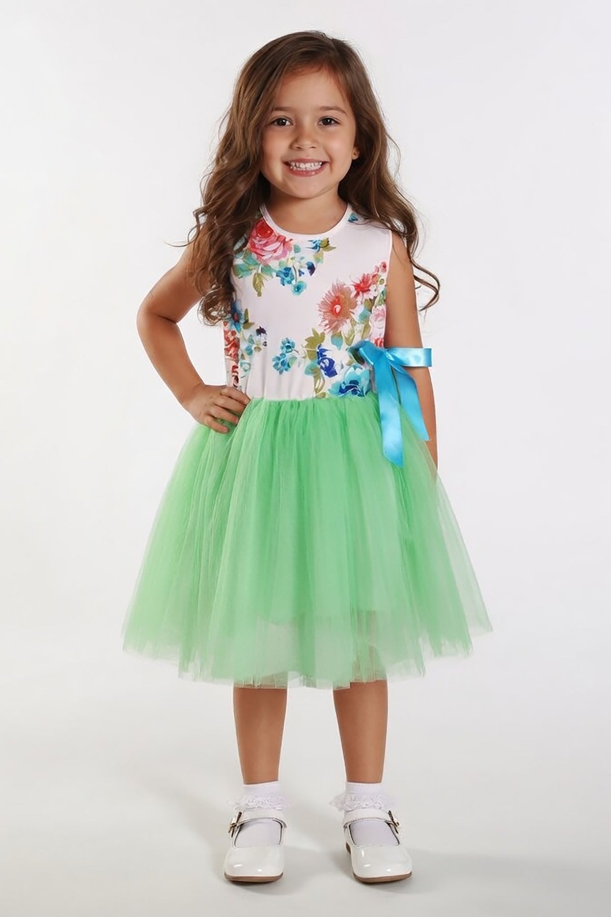 Girls Floral Bodice Tutu Dress
