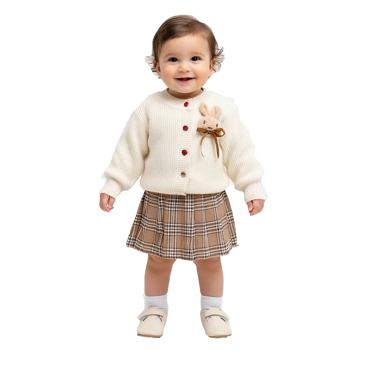 Bunny Cardigan and Skirt Set