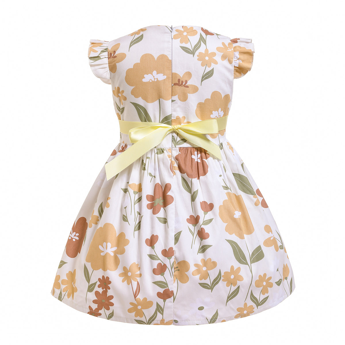 Baby Girls Cream Floral Cotton Dress