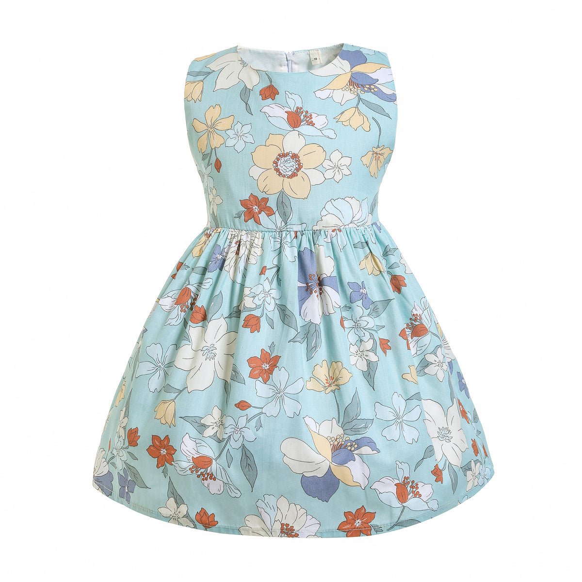 Baby Girls Green Floral Cotton Dress