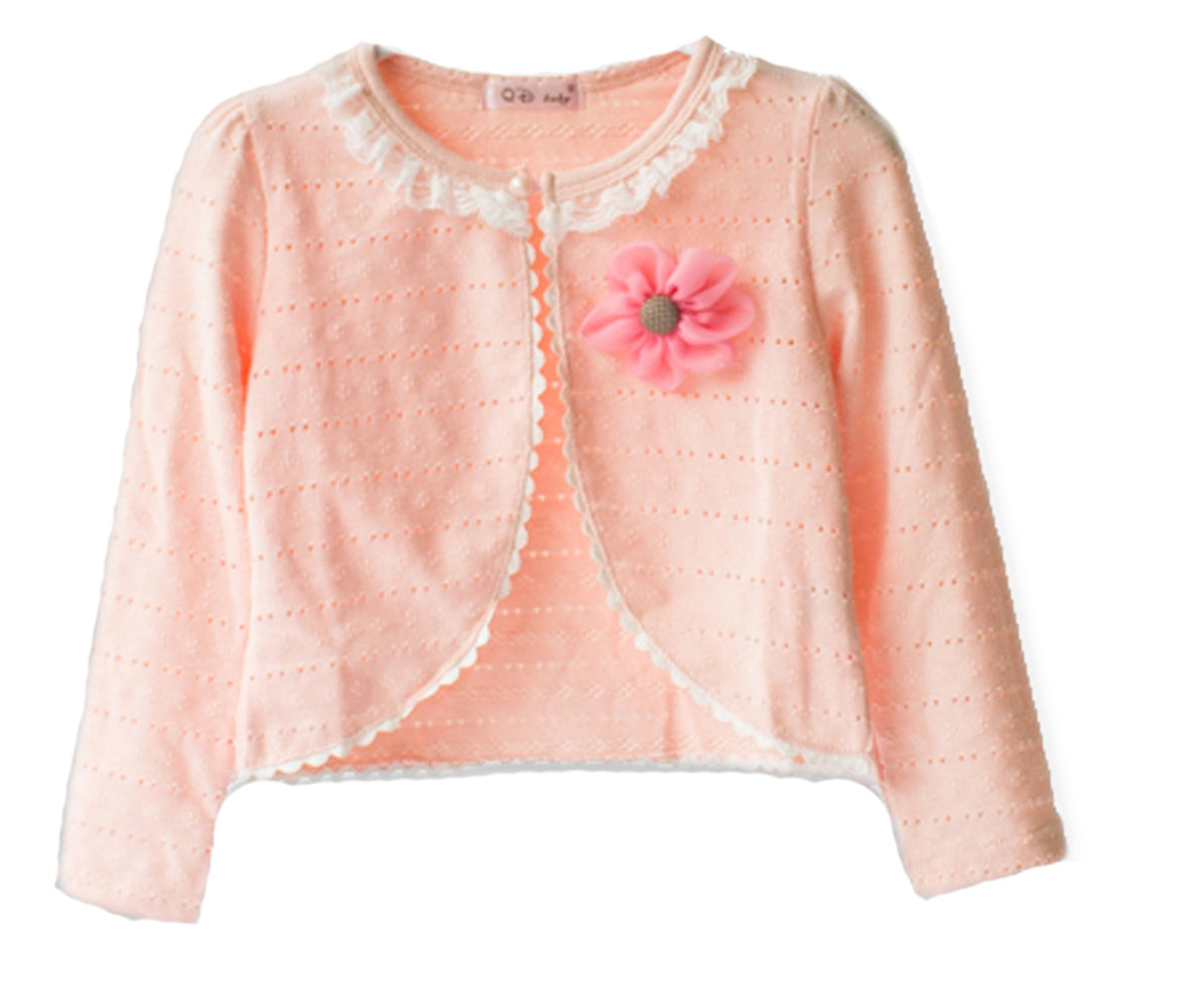 Girls Lace Collar Bolero with Flower