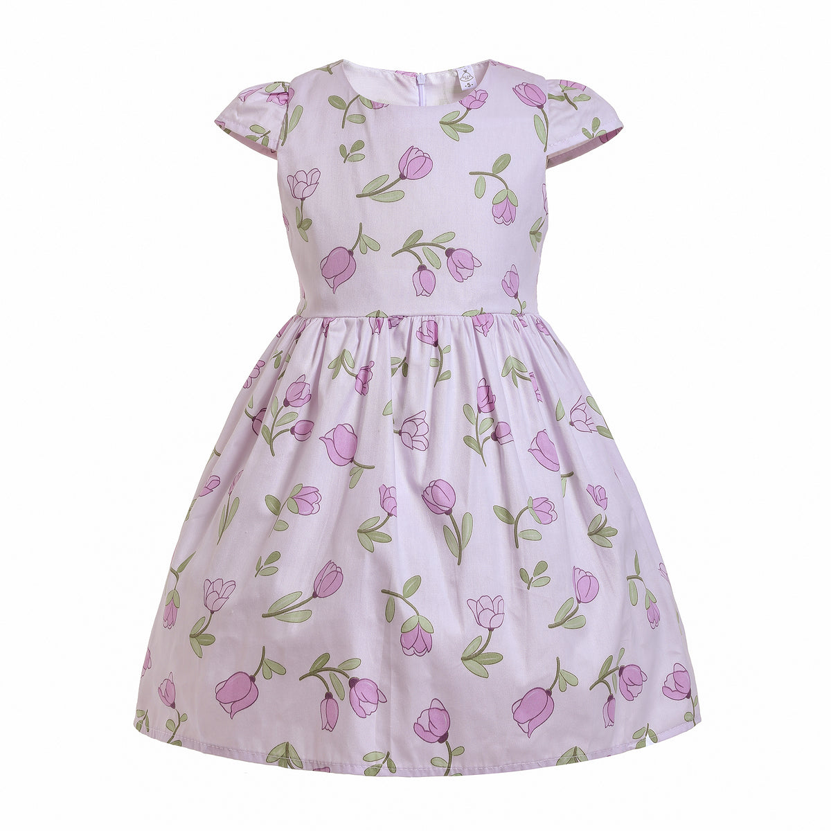 Girls Lilac Tulip Print Dress