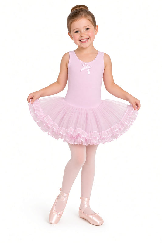 Girls Tutu Ballet Leotard with Back Bow