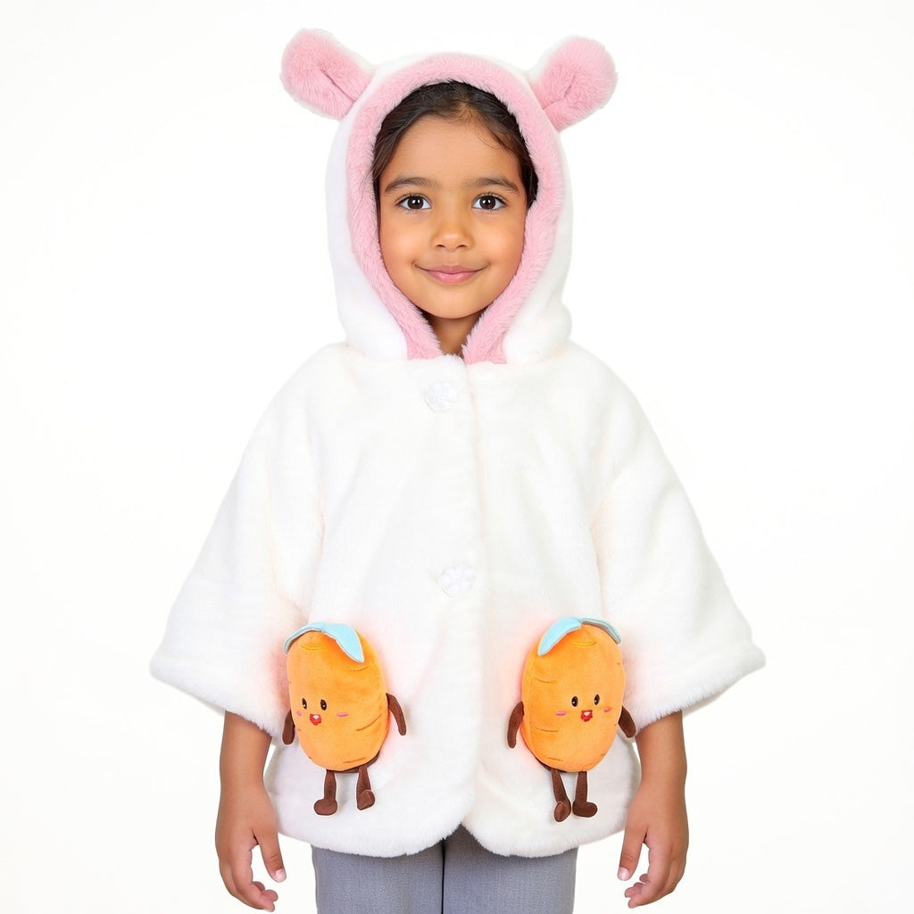 Girls Faux Fur Hooded Coat