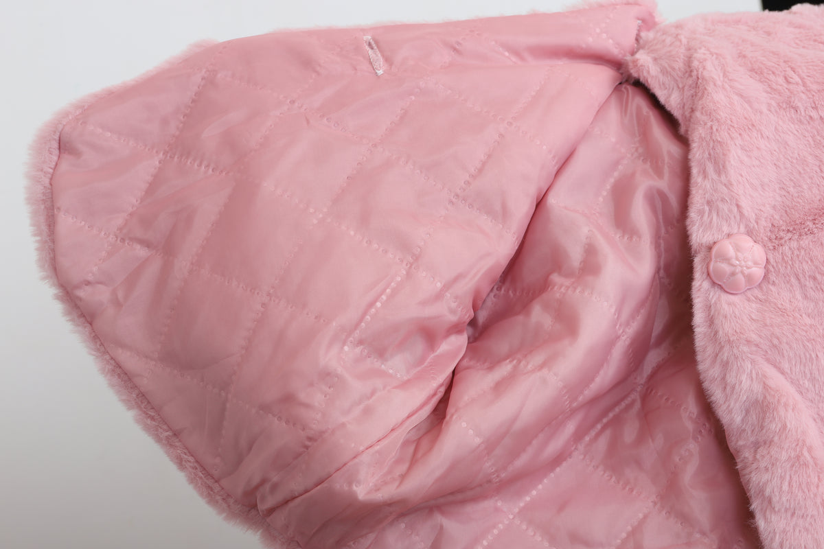 Girls Faux Fur Hooded Coat