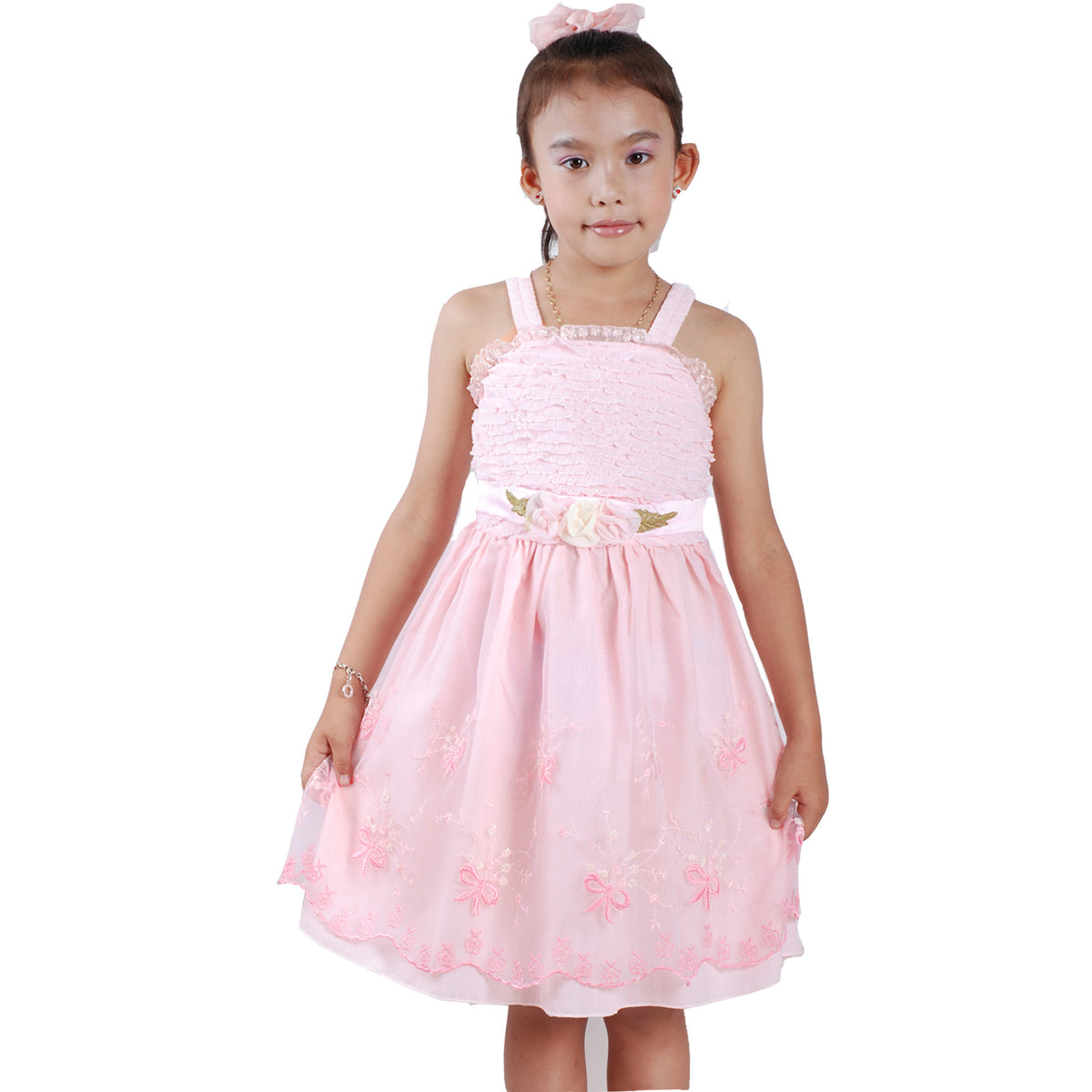 Embroidered Floral Party Dress