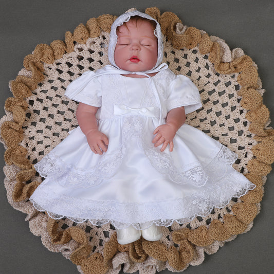 Lace Christening Dress and Bonnet