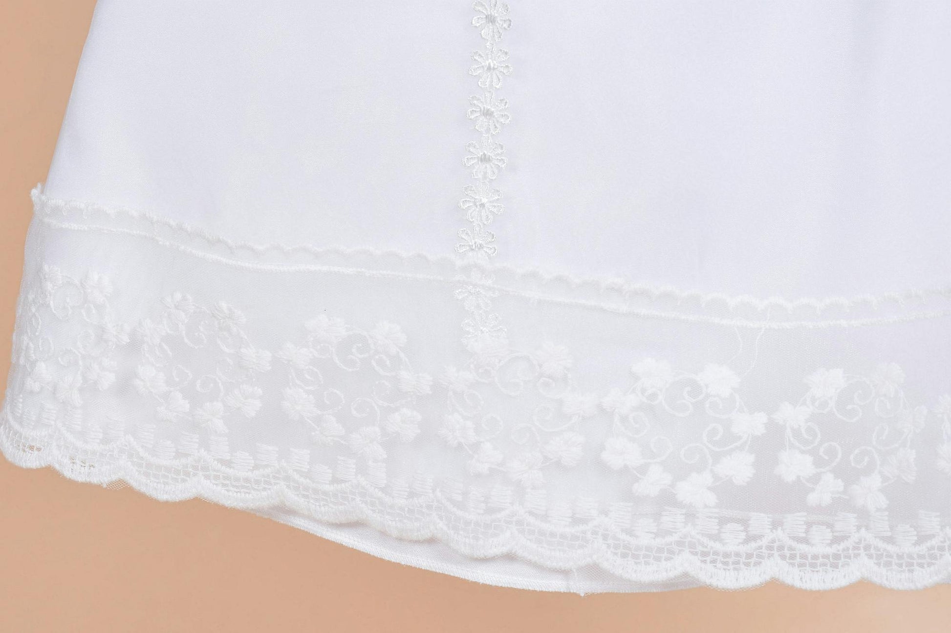 Long Sleeves Satin Christening Long Gown and Bonnet