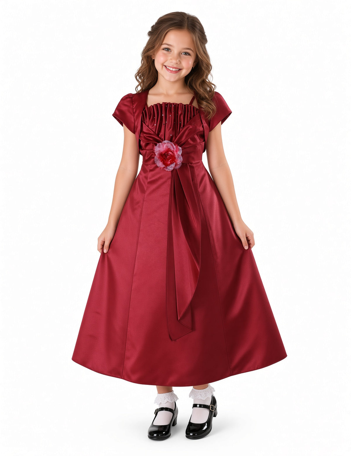 Satin Young Bridesmaid Dress