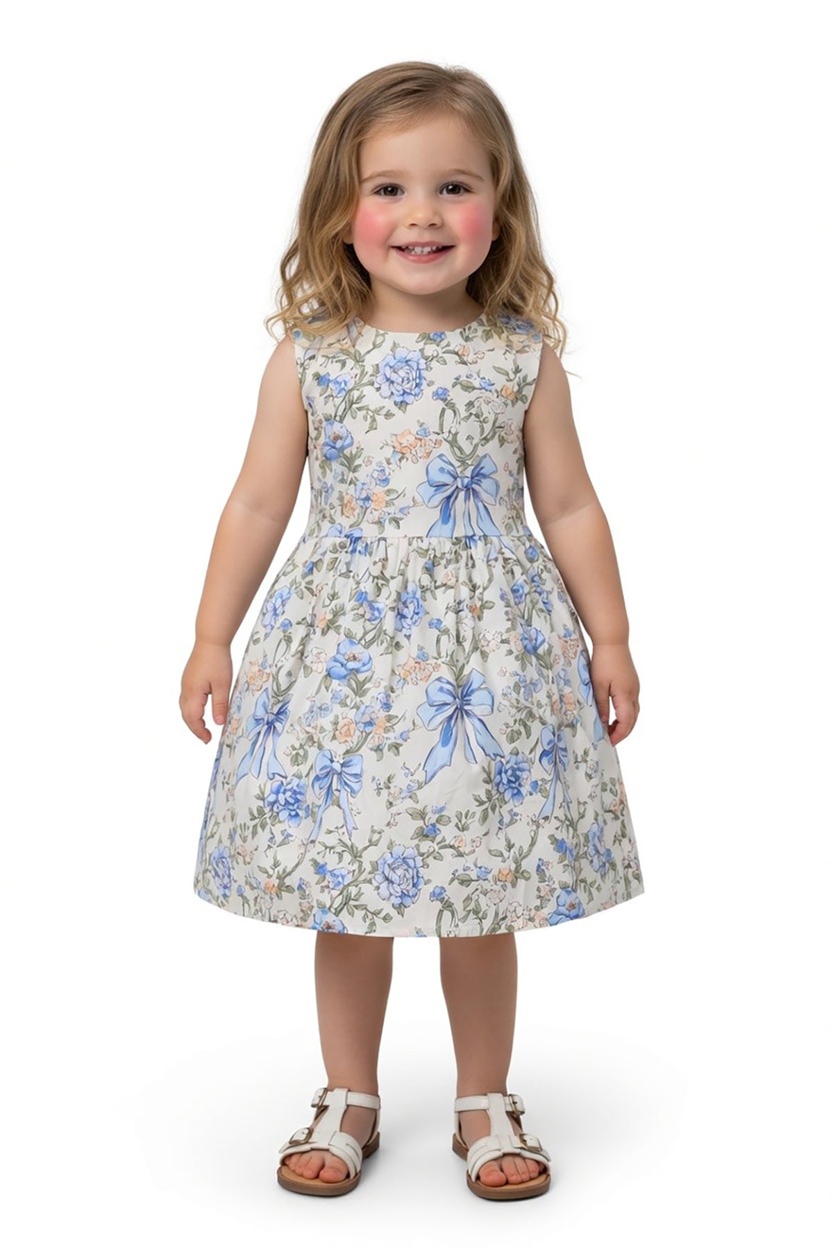 Floral and Bow Pattern Dress