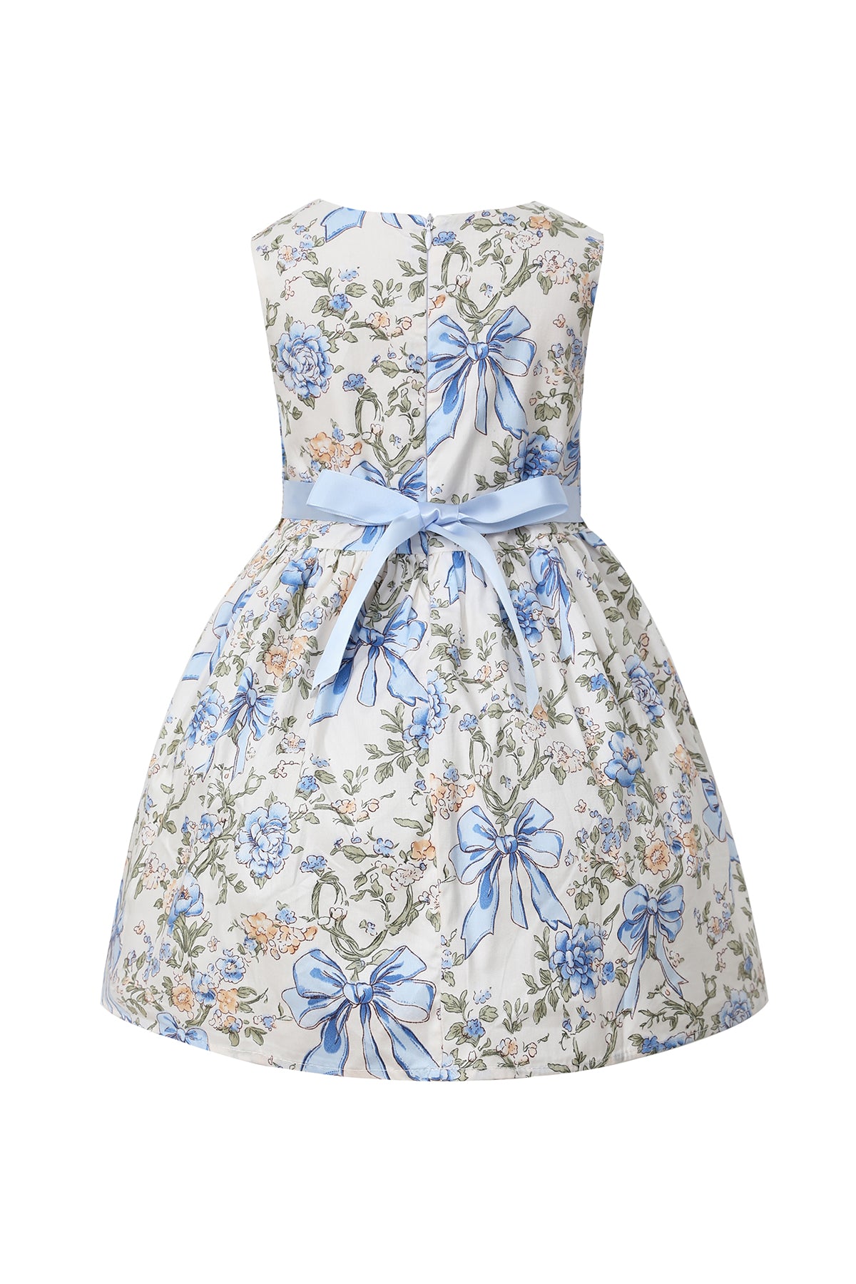 Girls Floral & Bow Print Dress