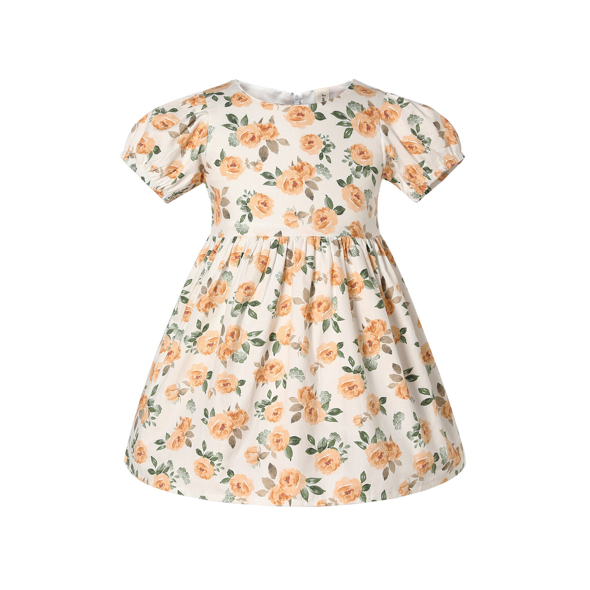 Girls Rose Print Summer Dress