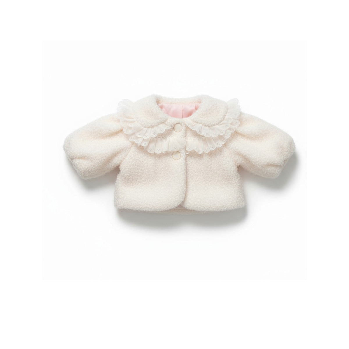 Girls Faux Fur Bolero Coat with Floral Collar