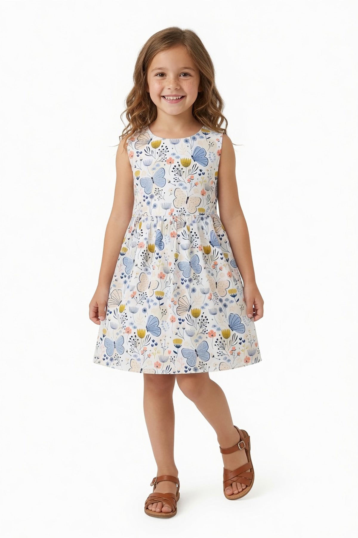 Butterfly Pattern Summer Dress
