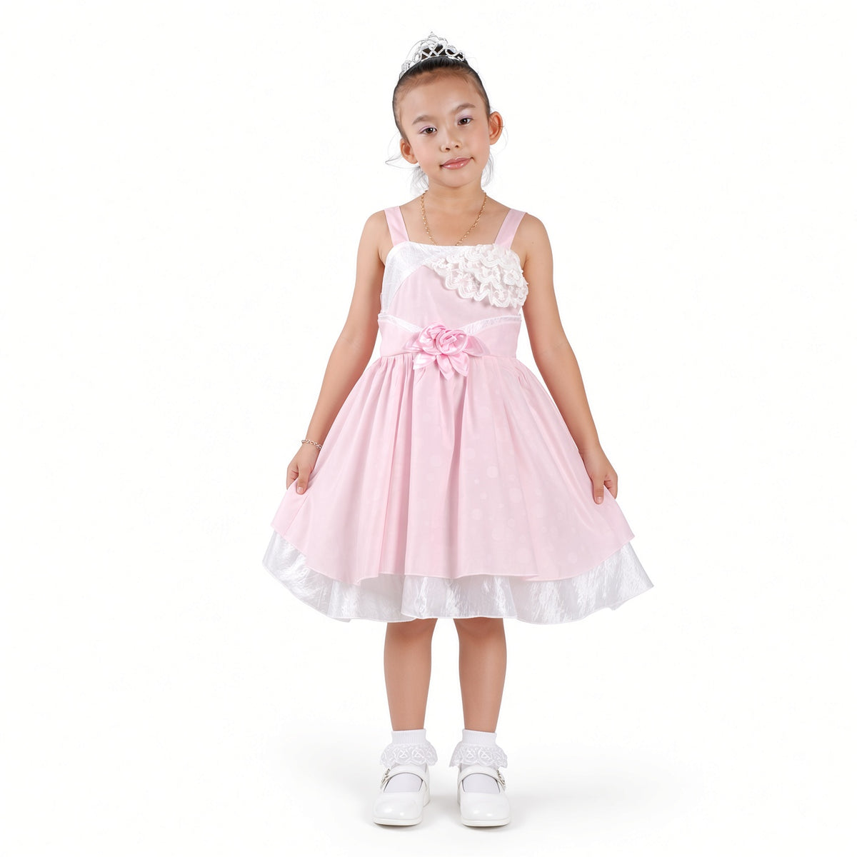 Girls Floral Net Party Dress