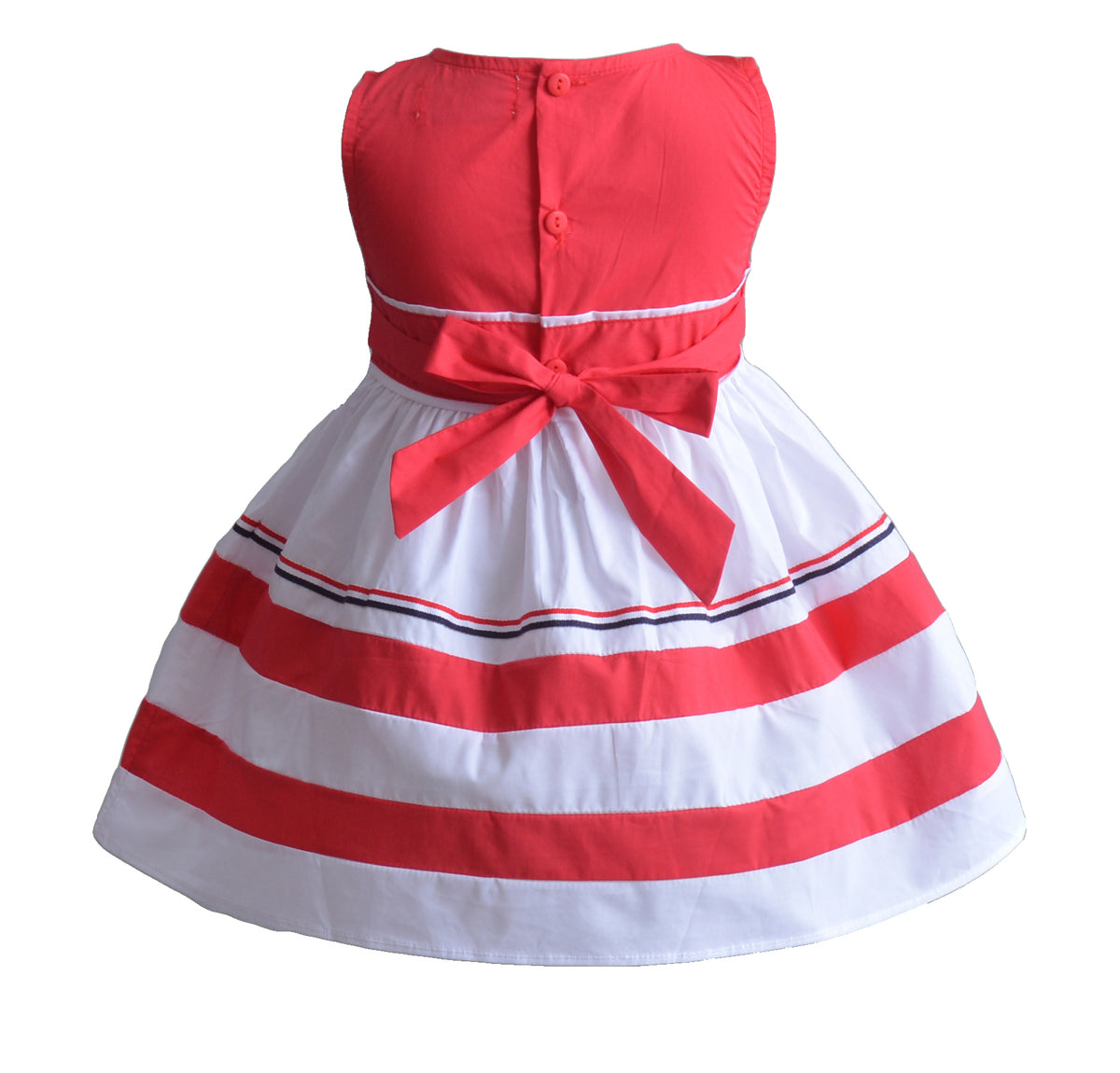 Girls Cotton Hooped Summer Dress with Bow