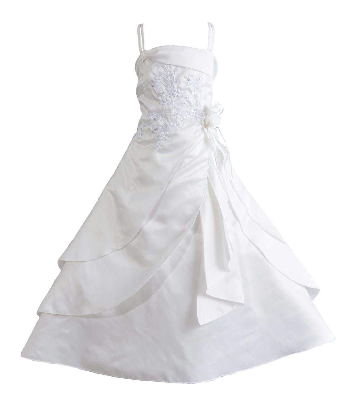 Satin Holy Communion Dress with Veil