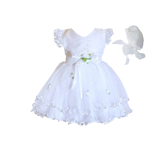 Christening Party Dress with Bonnet