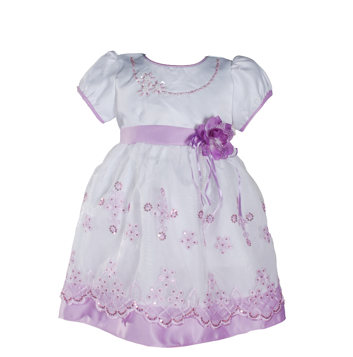 Baby Girls Satin Sequin Bodice Party Dress
