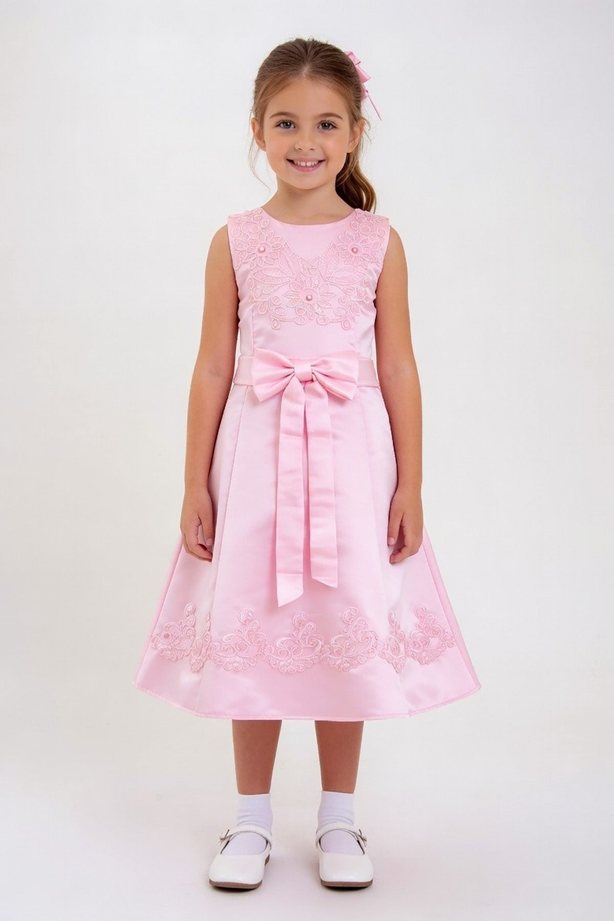Satin Floral Party Dress