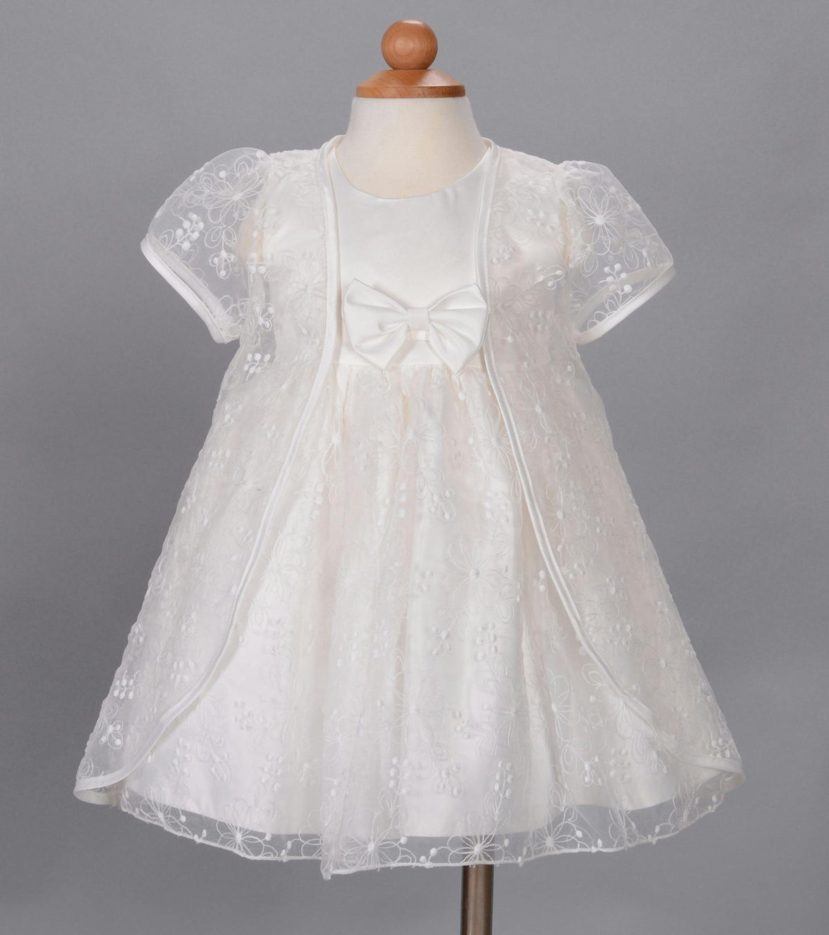 Floral Christening Dress With Cape