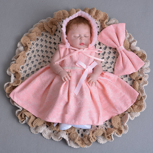 Lace Christening Party Dress with Bonnet and Bolero