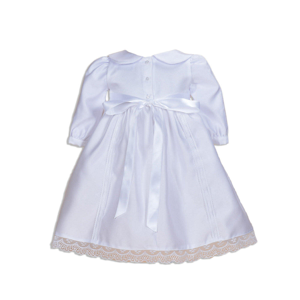 Satin Christening Dress with Bonnet