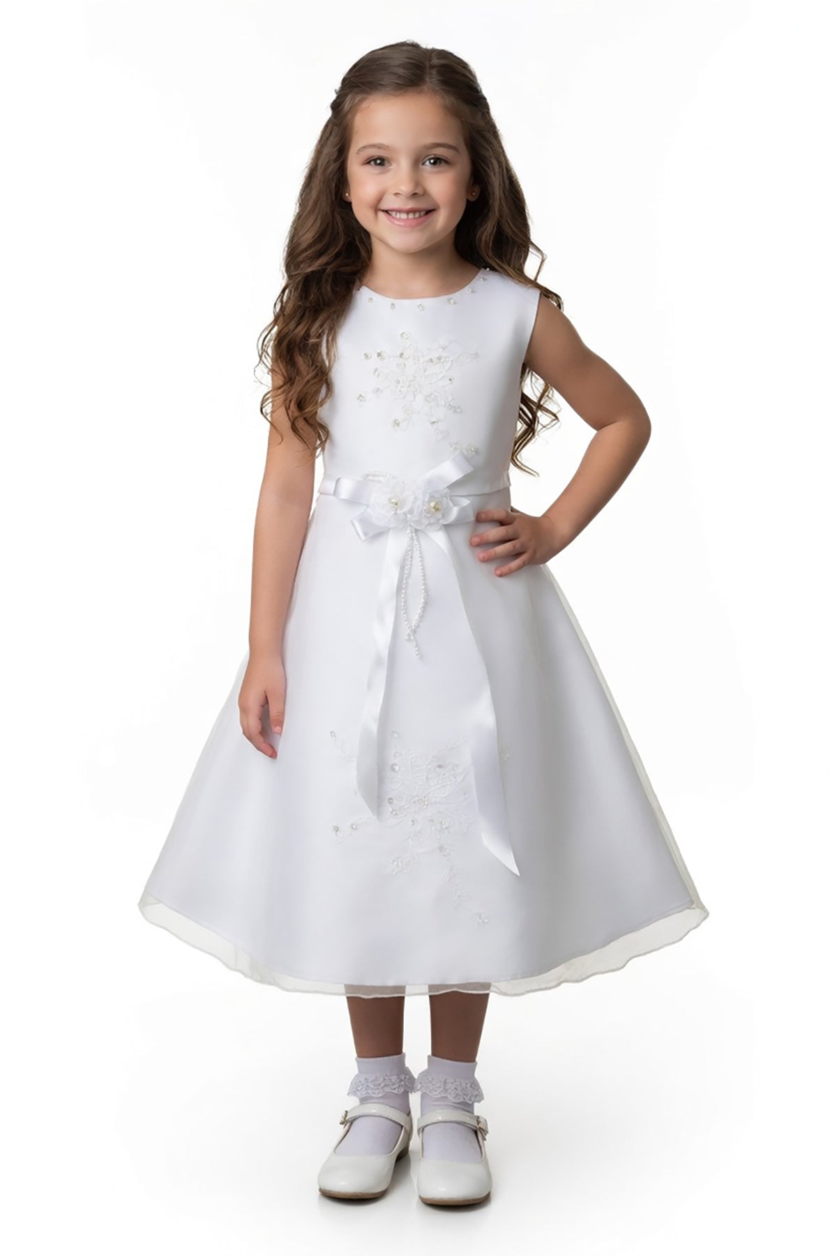 Satin Floral Party Dress