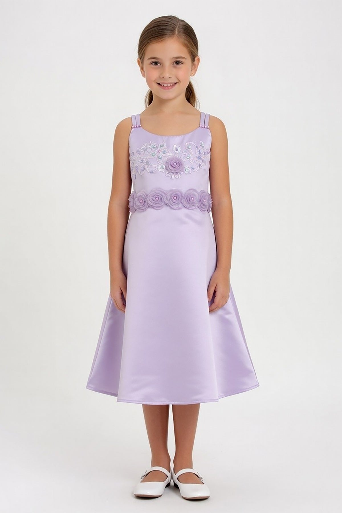 Satin Floral Party Dress