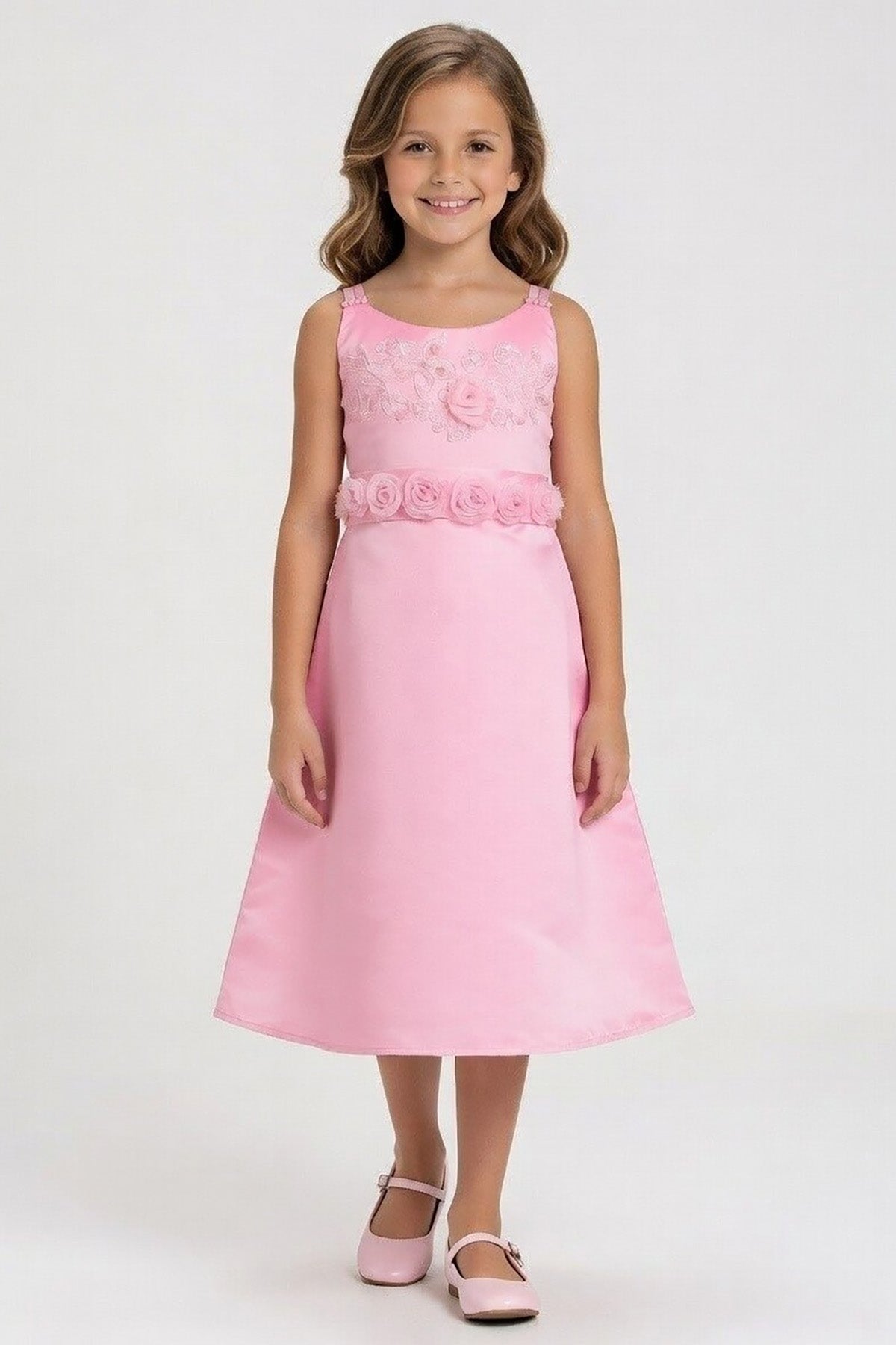 Satin Floral Party Dress
