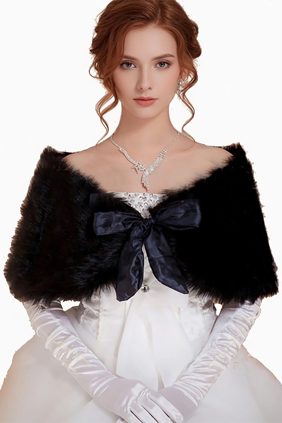Bridal Faux Fur Bolero Shawl Shrug