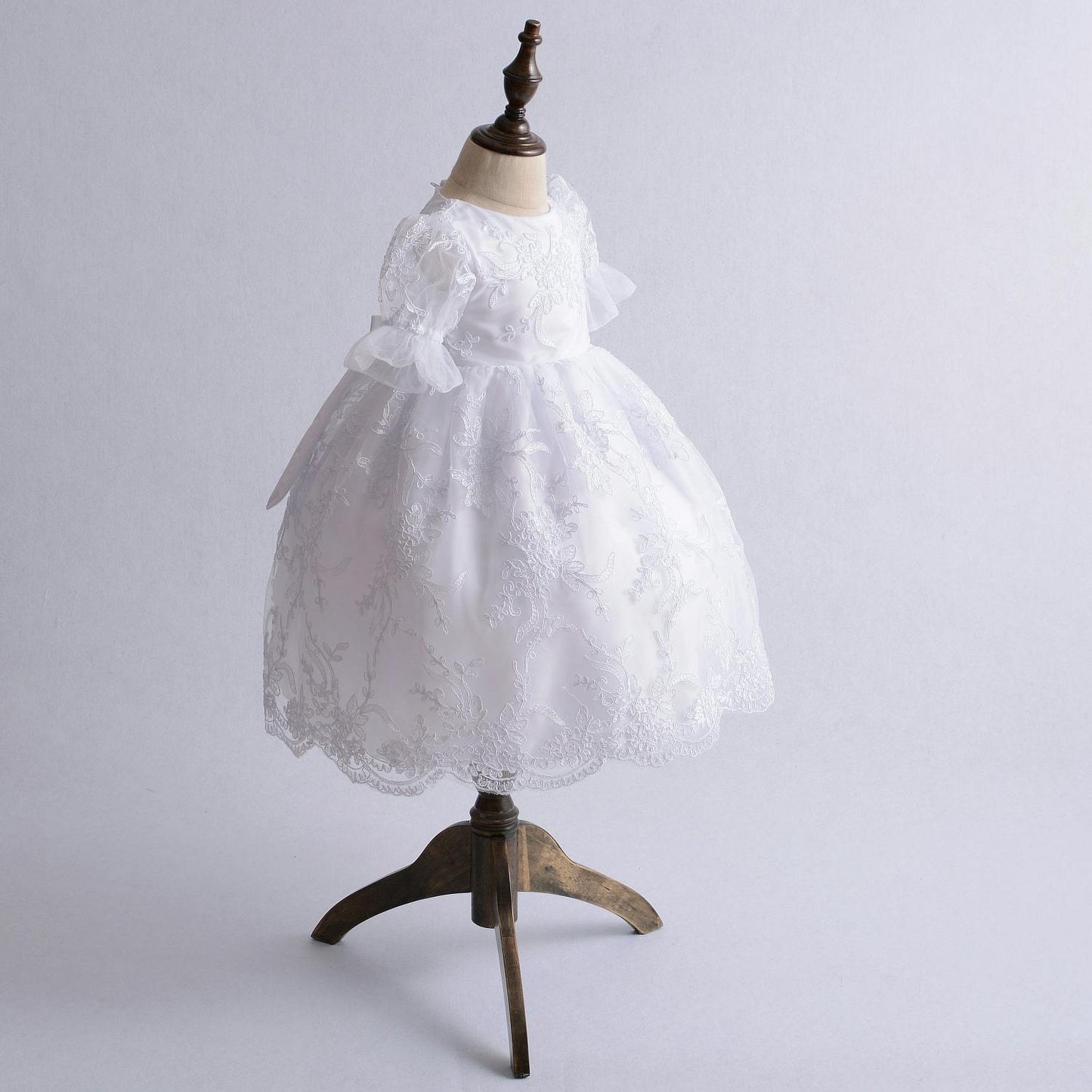 Lace Christening Gown Baptism Gown and Bonnet