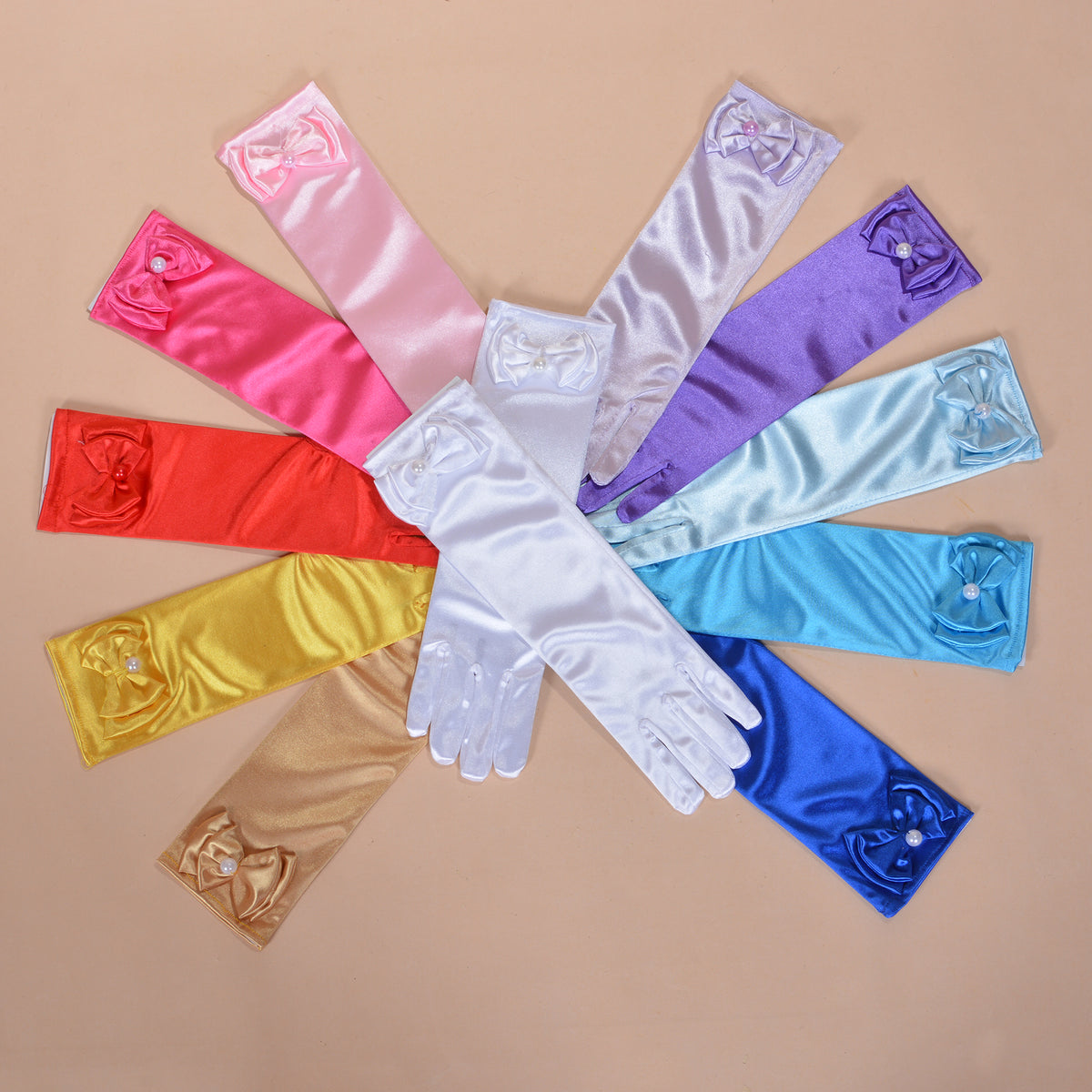 Girls Holy Communion Flower Girl Gloves in 11 Colours 4-8 Years