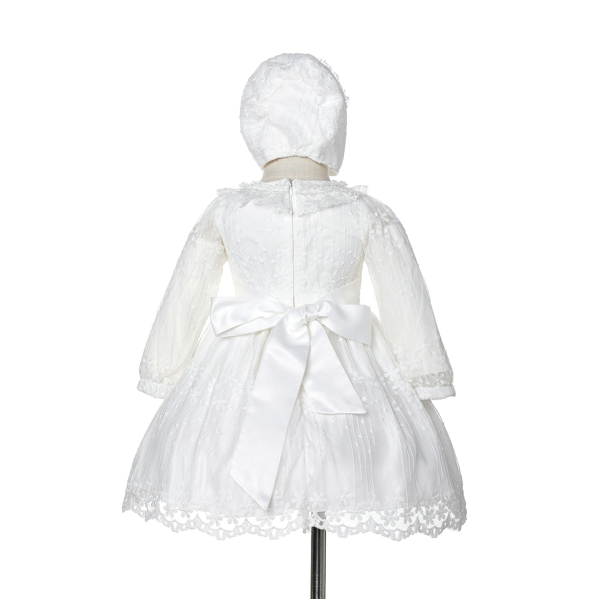 Lace Christening Party Dress and Bonnet
