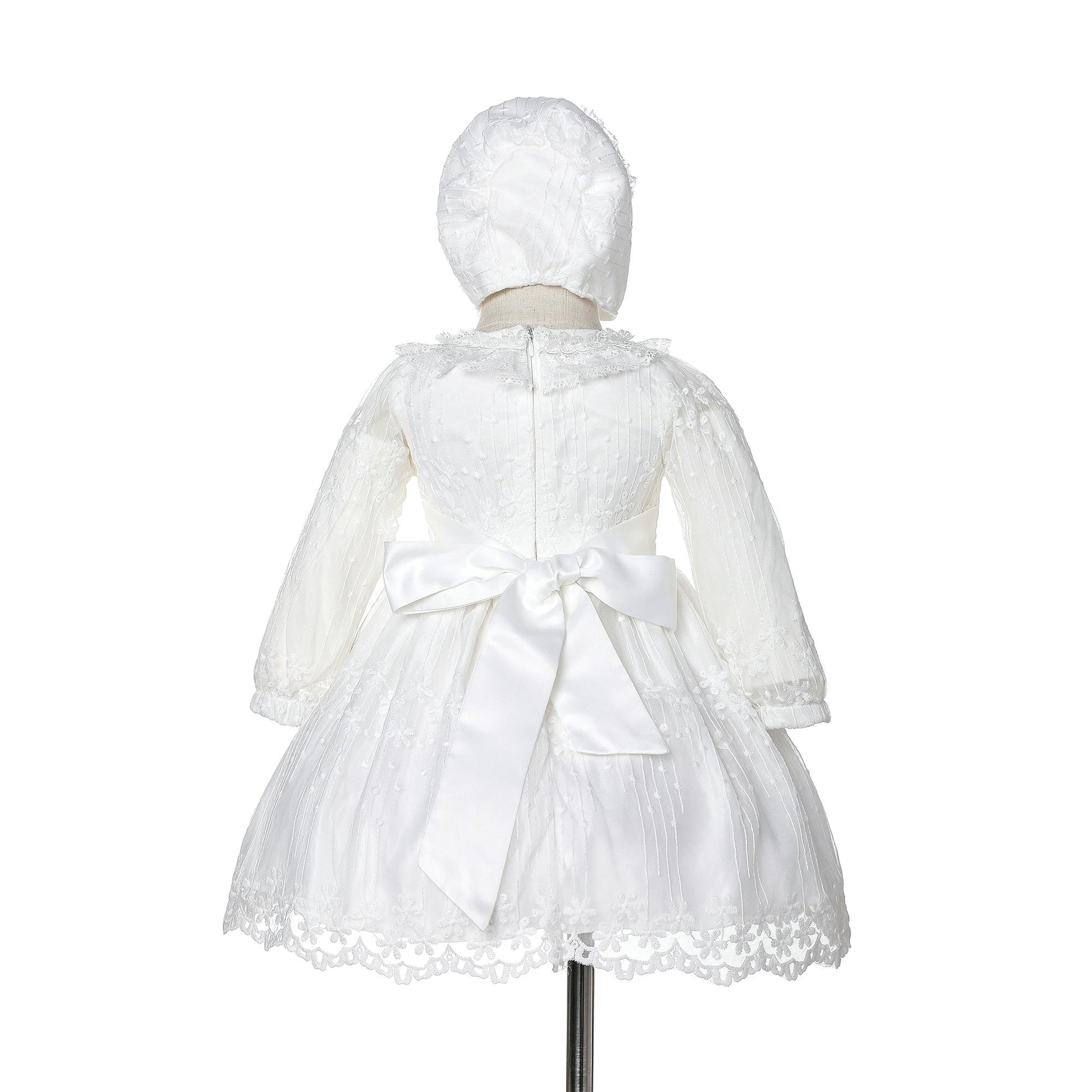Lace Christening Party Dress and Bonnet