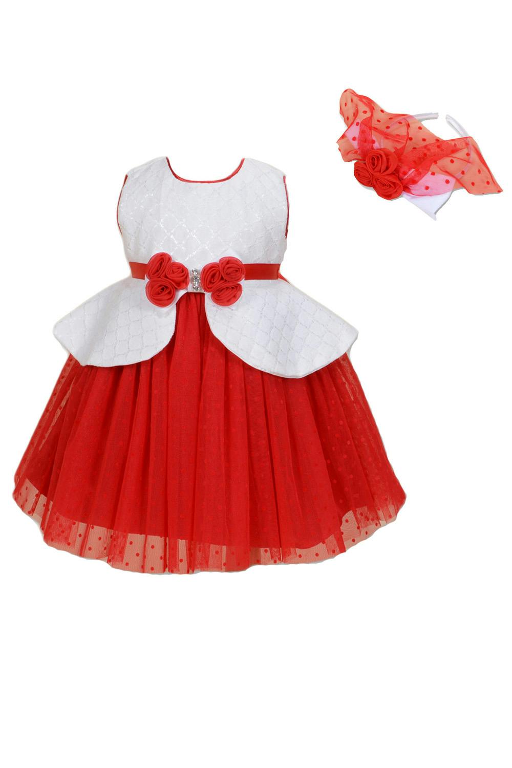Bridesmaid Dress and Headband - Red