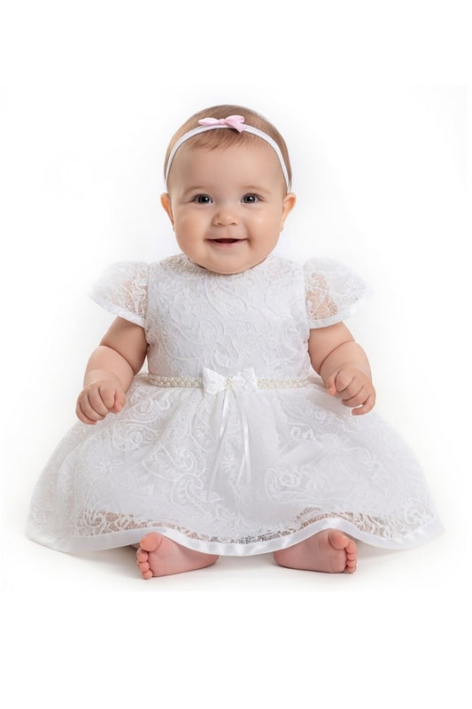 Lace Dress with Headband Set
