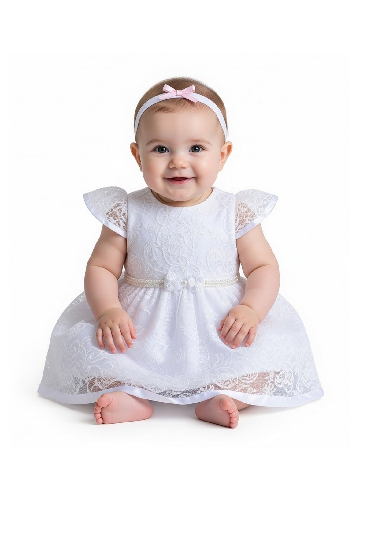 Lace Dress with Headband Set