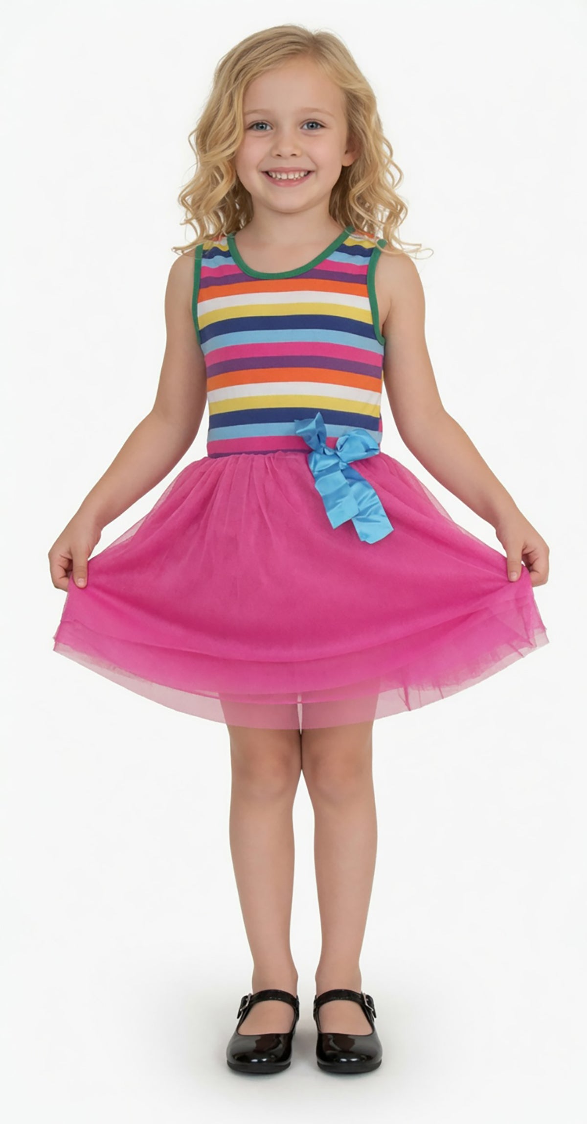 Girls Striped Bodice Tutu Dress
