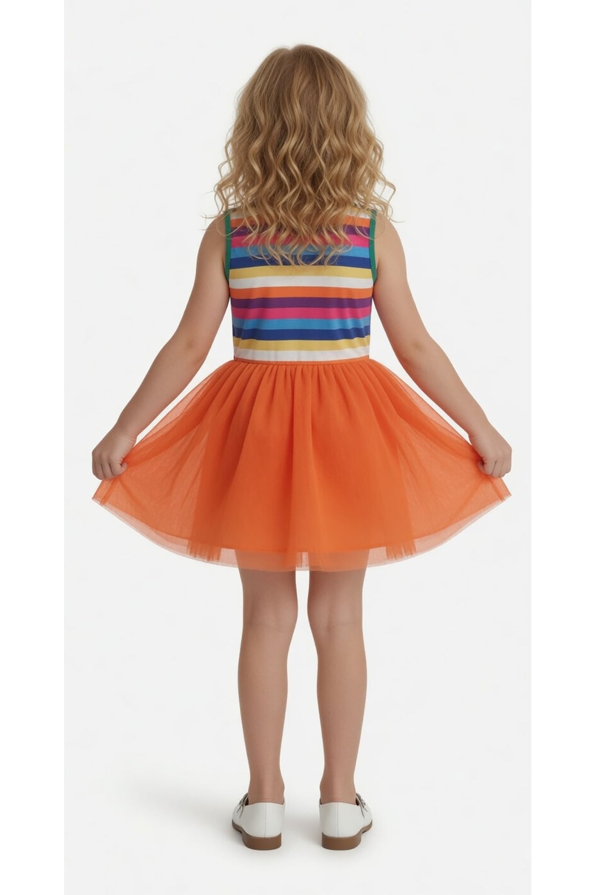 Girls Striped Bodice Tutu Dress